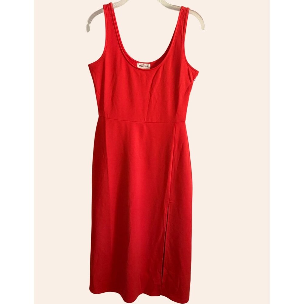 NWT New Nordstrom Open Edit Womens Red Grenadine Sleeveless Tank Dress M - Picture 4 of 12